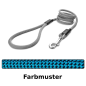 Preview: klassische Hundeleine - M - 115cm - blau mit schwarzen Punkten